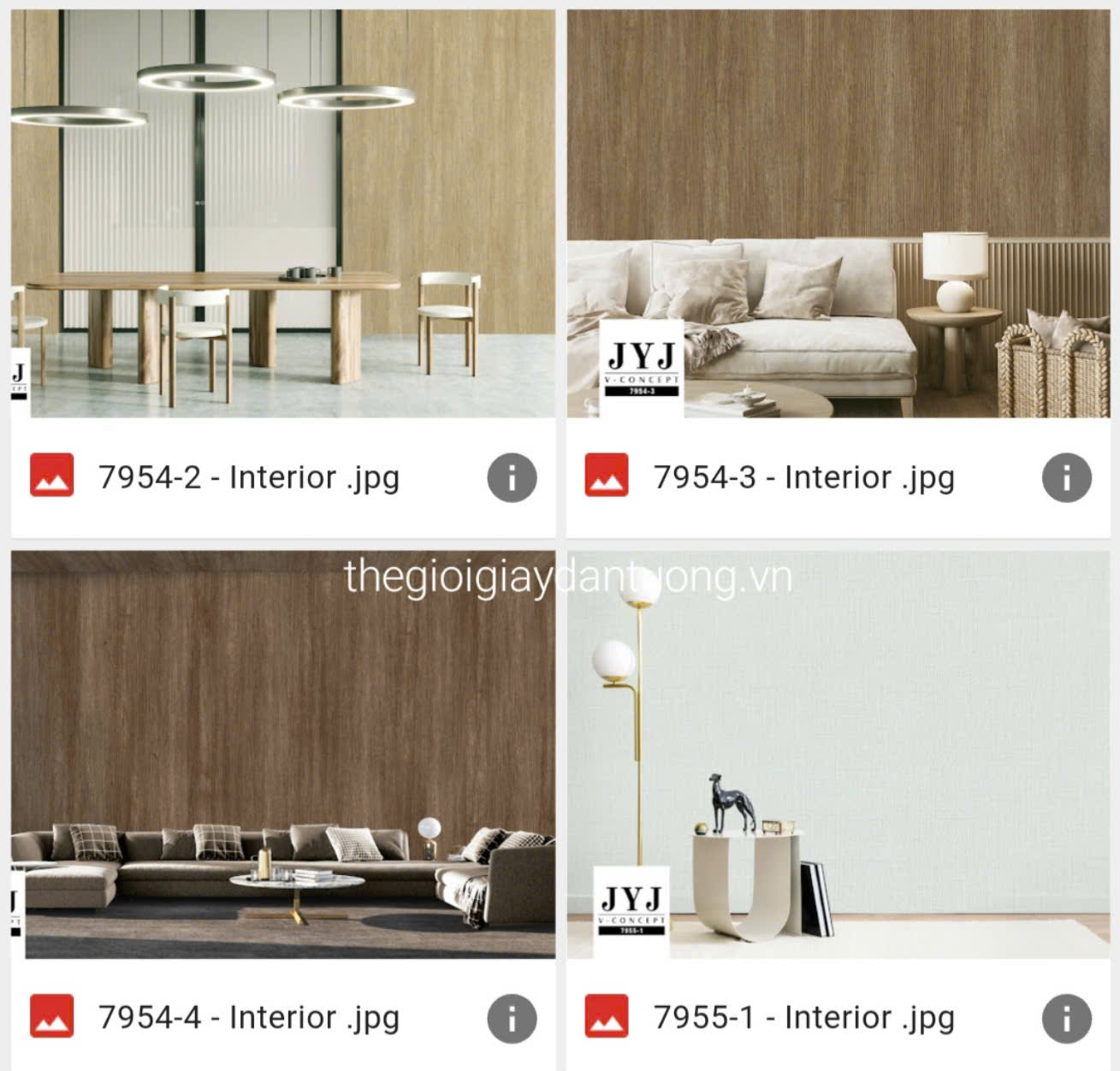 Giấy dán tường V-concept 7954-2, 7954-3, 7954-4, 7955-1